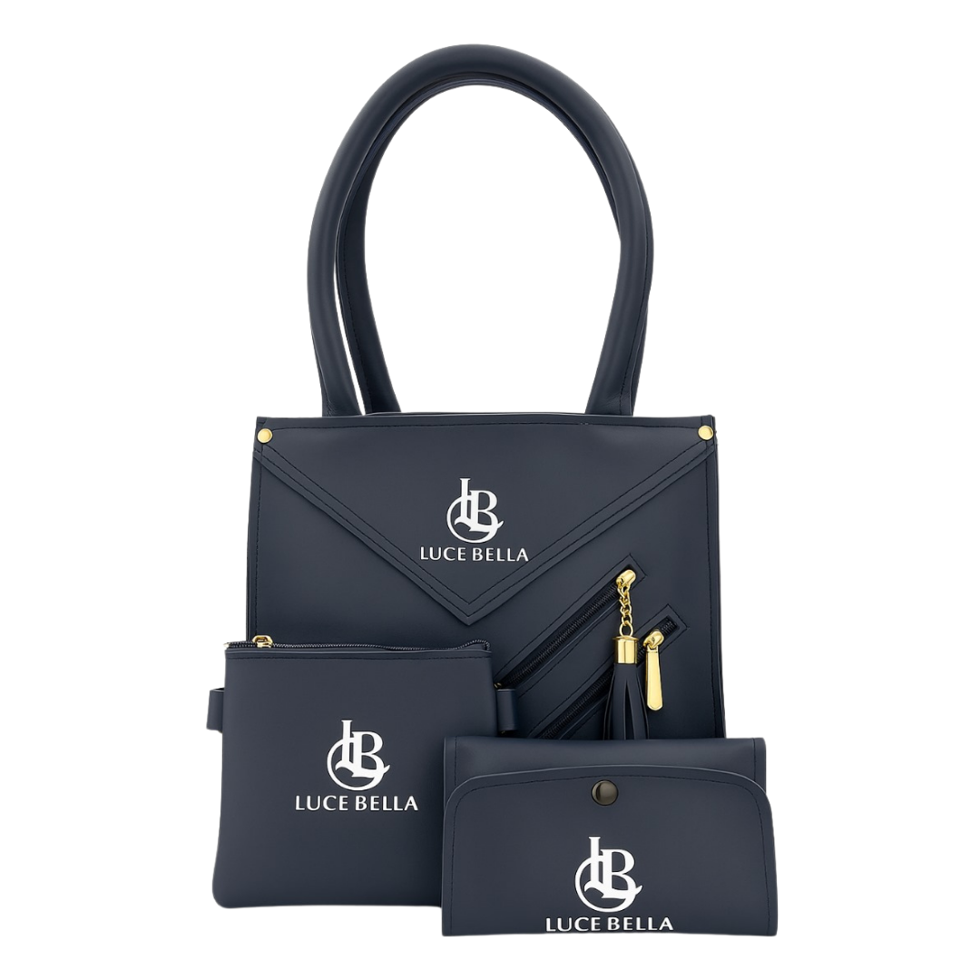 Luxury Luce Bella 3pc Handbag LBH-024-BLU